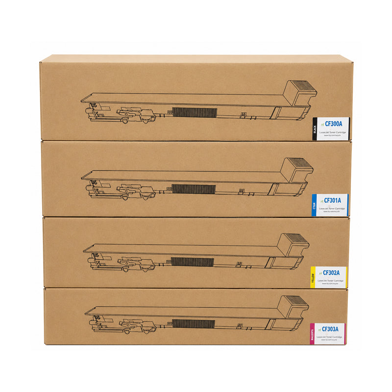 PerFIX HP 827A (CF300A–CF303A) Compatible Toner Cartridge Set – Black, Cyan, Magenta & Yellow
