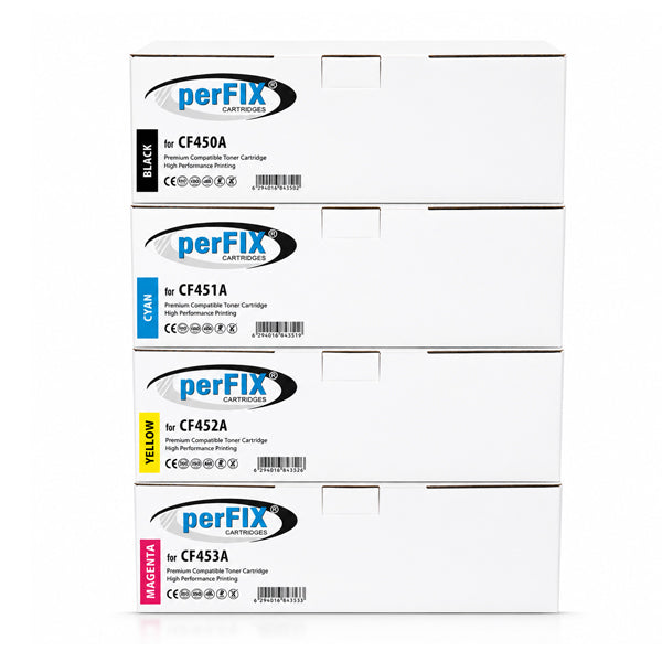 PerFIX HP 655A (CF450A–CF453A) Compatible Toner Cartridge Set – Black, Cyan, Magenta & Yellow