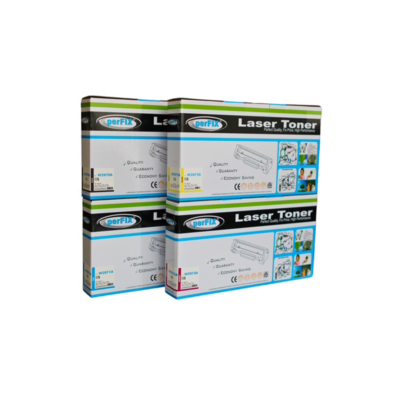 perFIX PF W2070A With Chip - BLACK / CYAN /YELLOW / MAGENTA 117A TONER